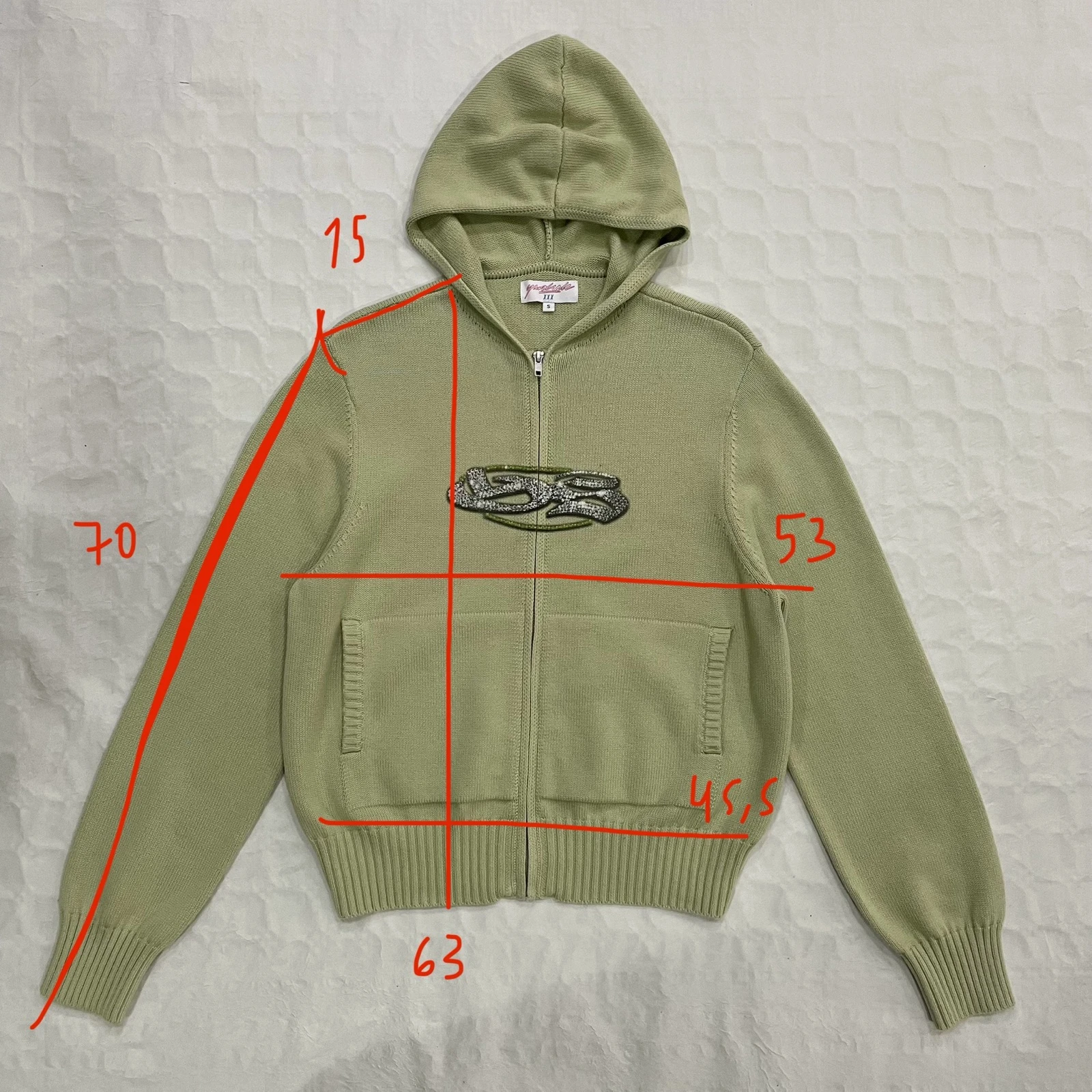 Yardsale Skateboards - Glitz gebreide hoodie (limoen) – photo 4